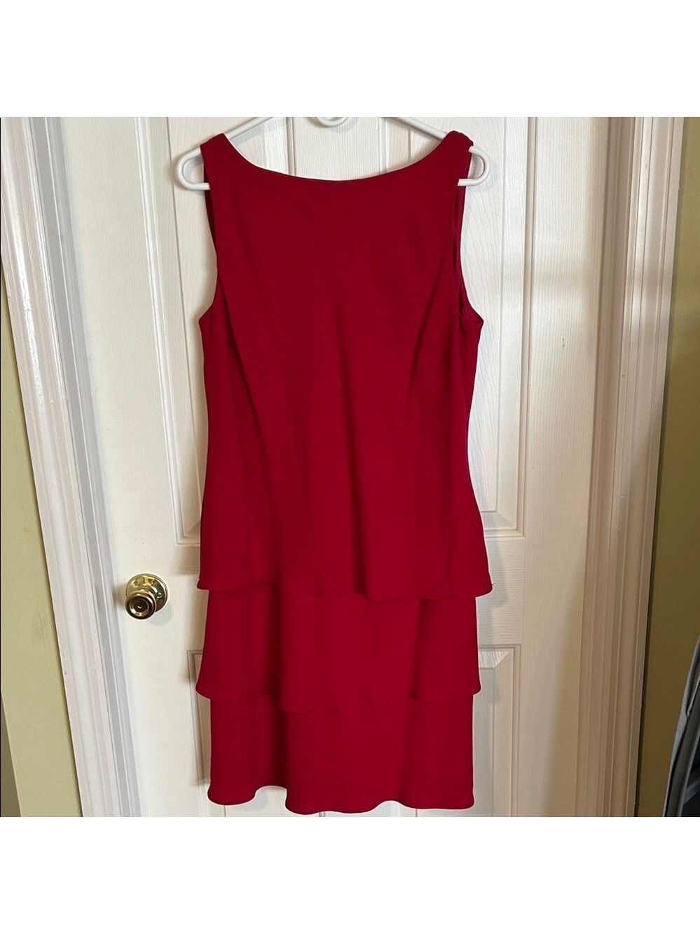 Evan Picone Red Layered Dress. Size  16. Hi/low neckline. Good condition